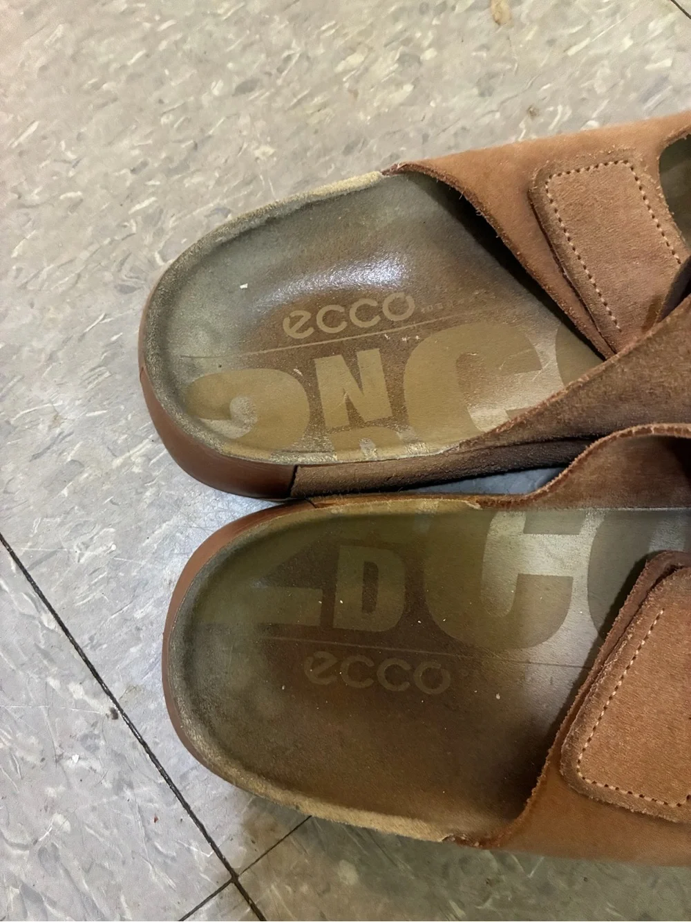 Ecco Brown Suede Double Strap Cozmo Slide Sandals men’s 46/12
